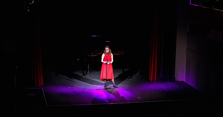 Kate Barton on the theatre stage 